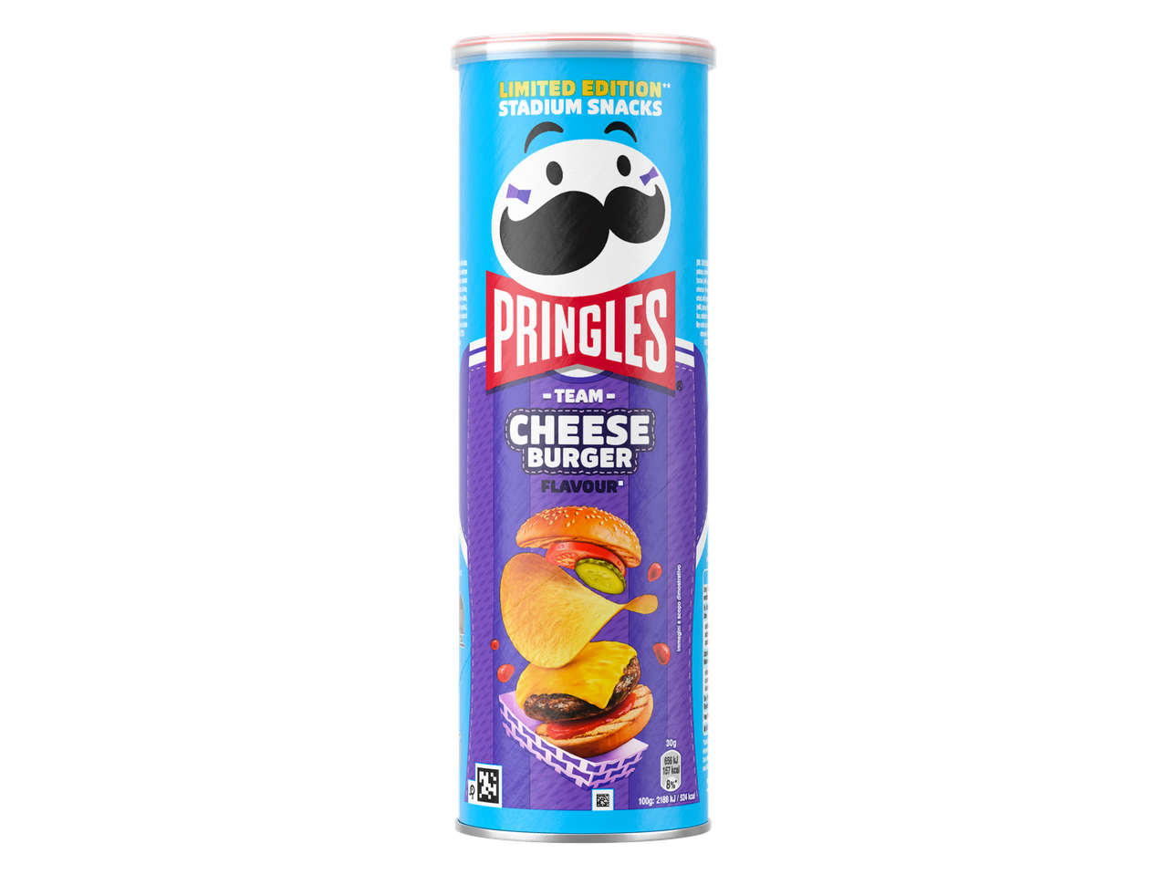 Boîte de chips saveur cheeseburger, édition limitée Stadium Snacks.