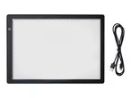 LED light pad with ruler markings and a USB cable
