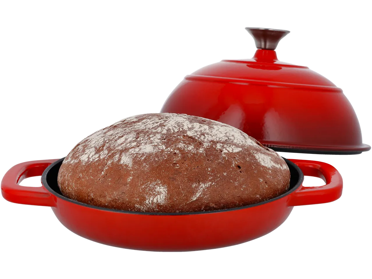 Pekač kruha din fontă SILVERCREST® cu pâine proaspăt coaptă