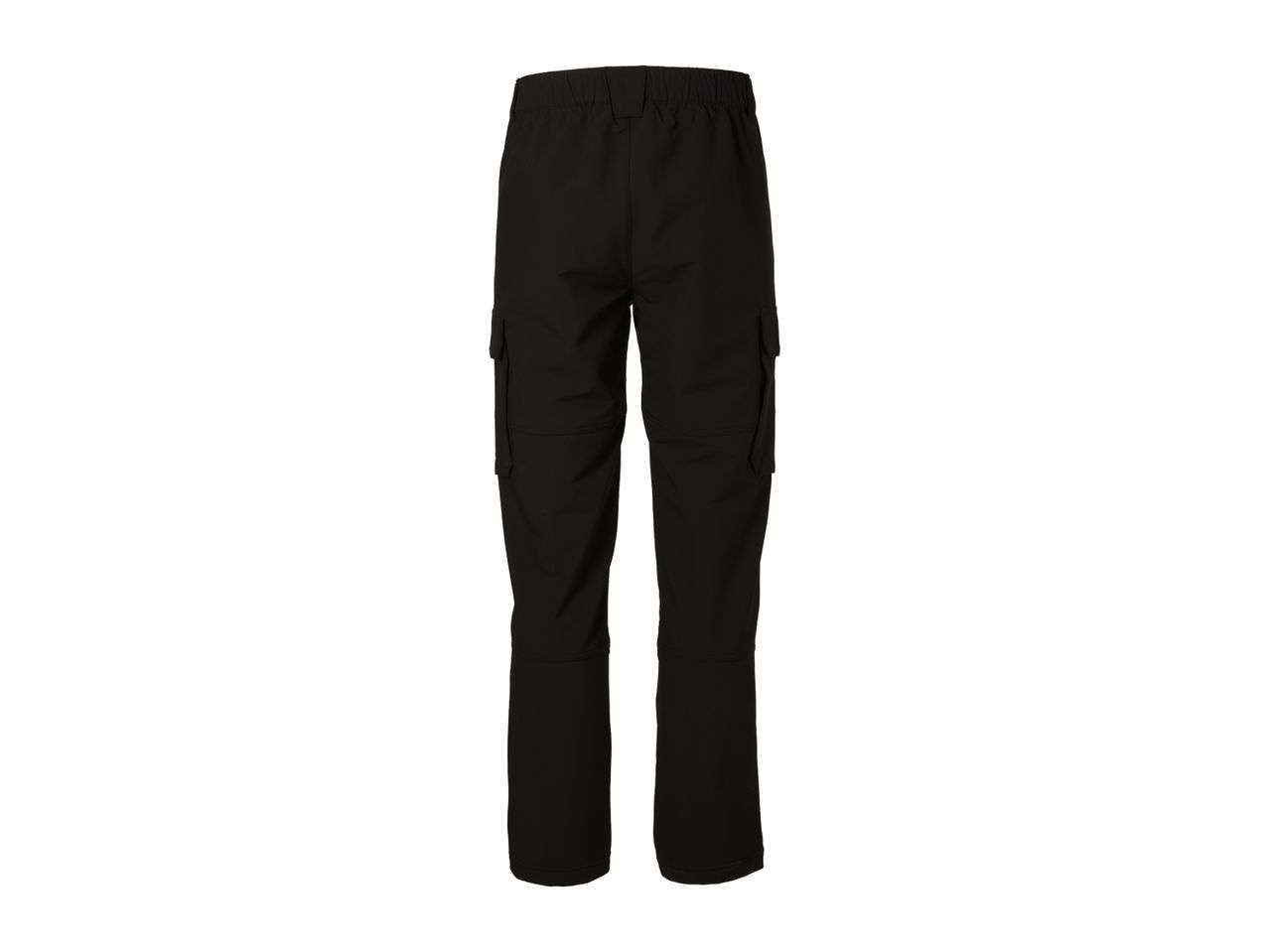 Men's black cargo trousers with elasticated waistband