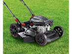 Parkside Performance® petrol lawnmower on green grass.