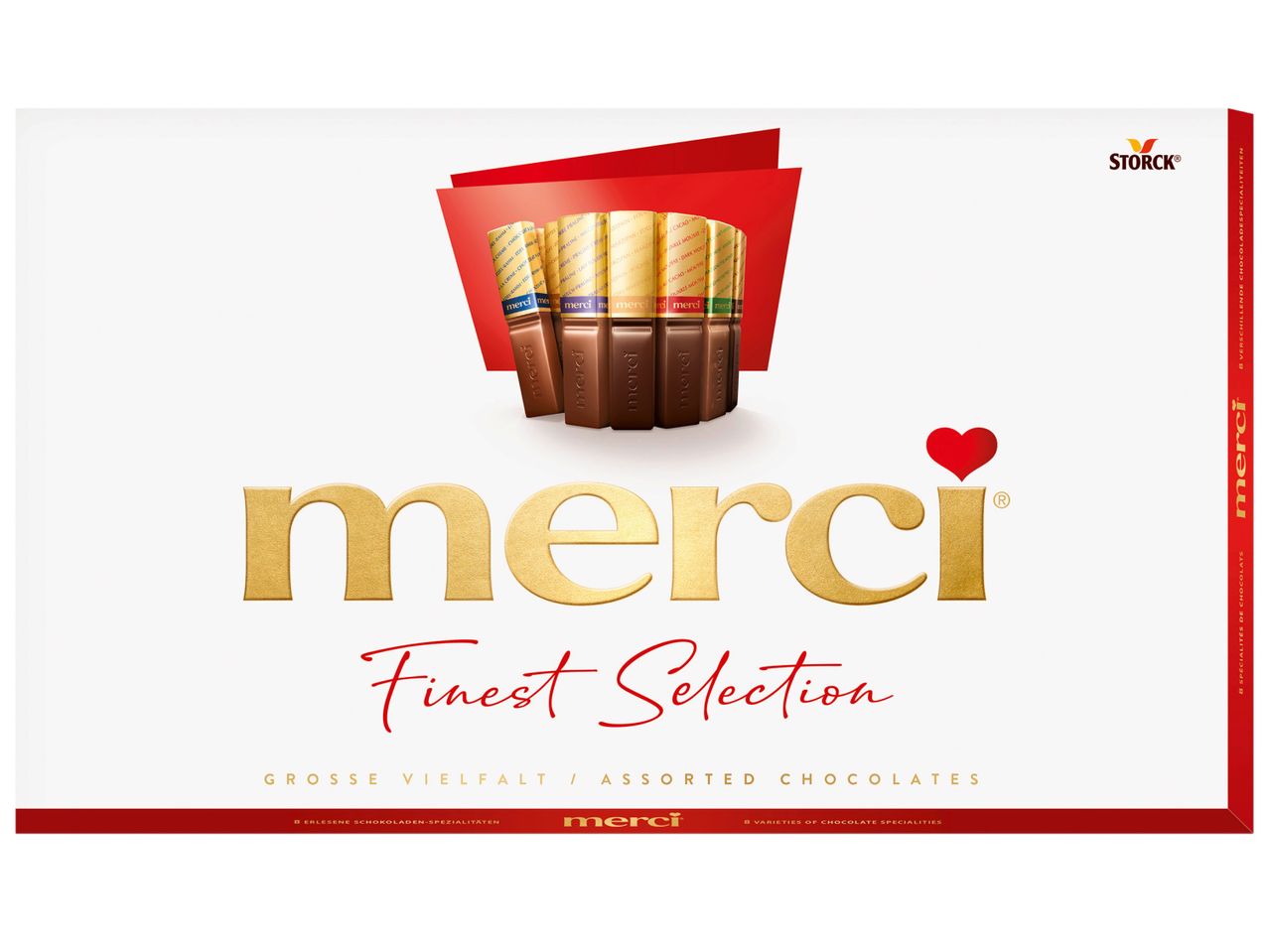 Кутия с асортимент от шоколадови бонбони с надпис 'Finest Selection'