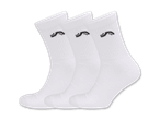 Drei Paar weiße Socken mit schwarzem Logo