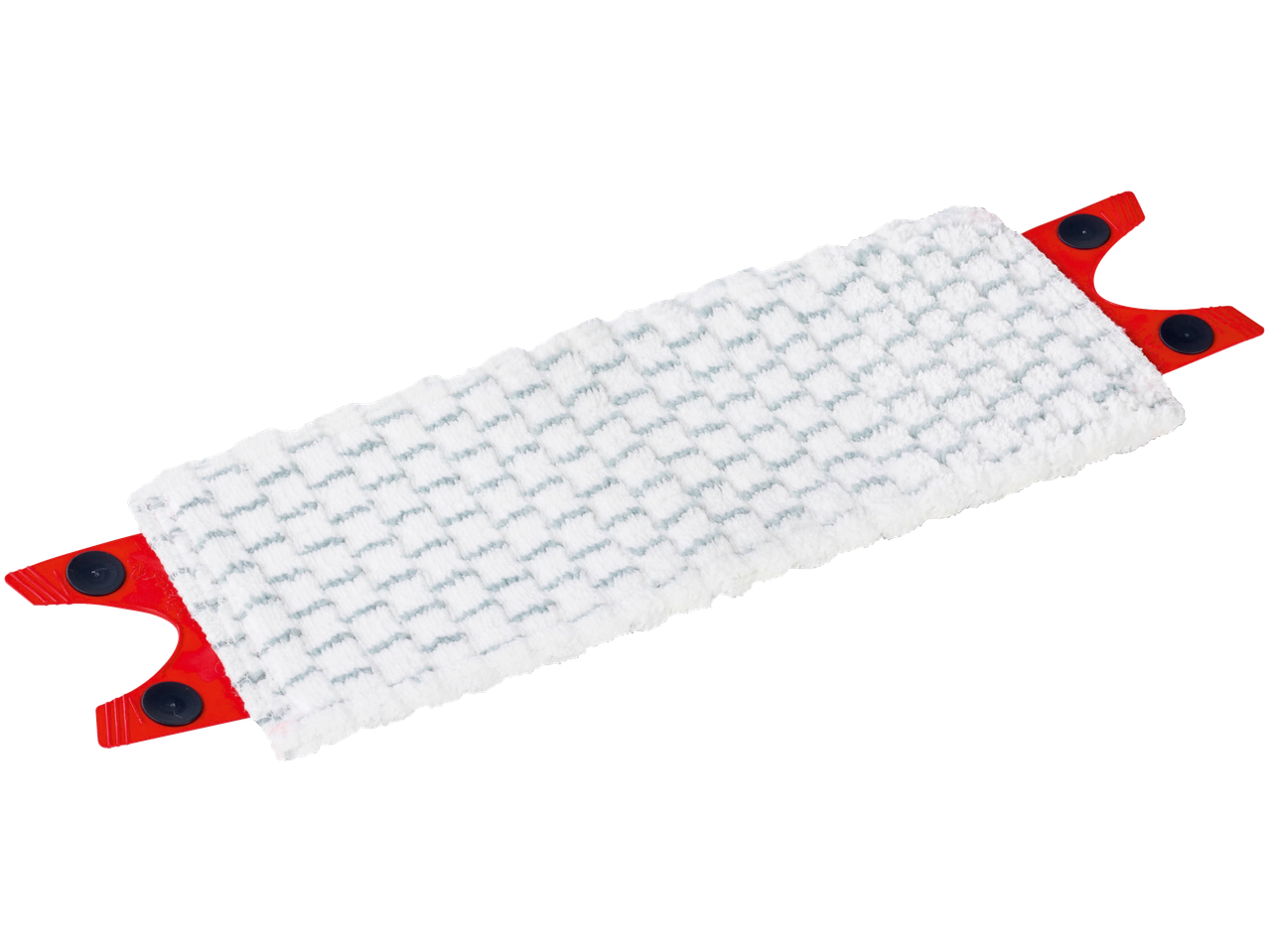 Vileda Ultramax šluostės antgalis, baltas su pilkais raštais, juodame fone.