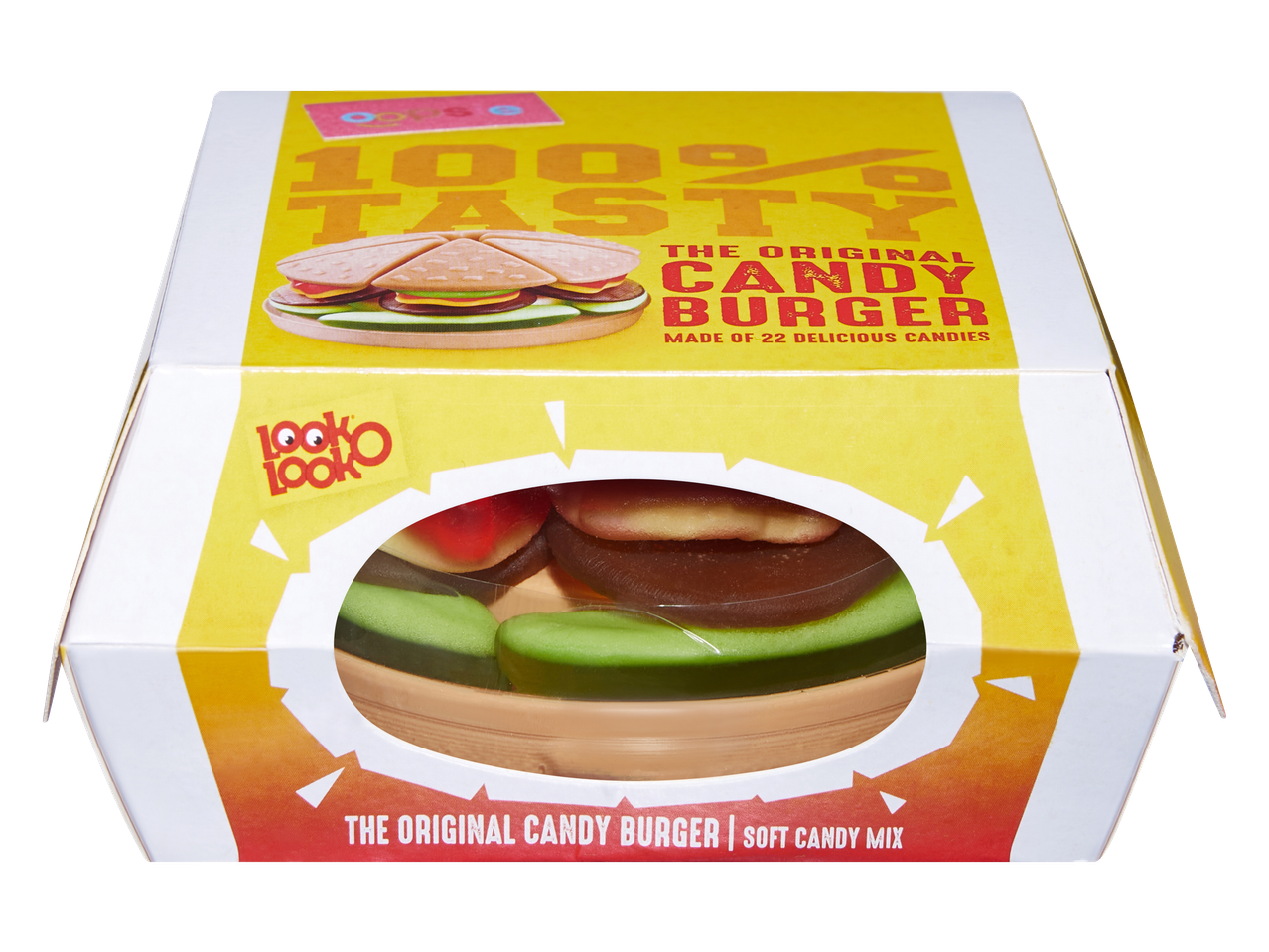LOOK O LOOK Candy Burger in een doosje, een zachte snoepmix van MCENNEDY