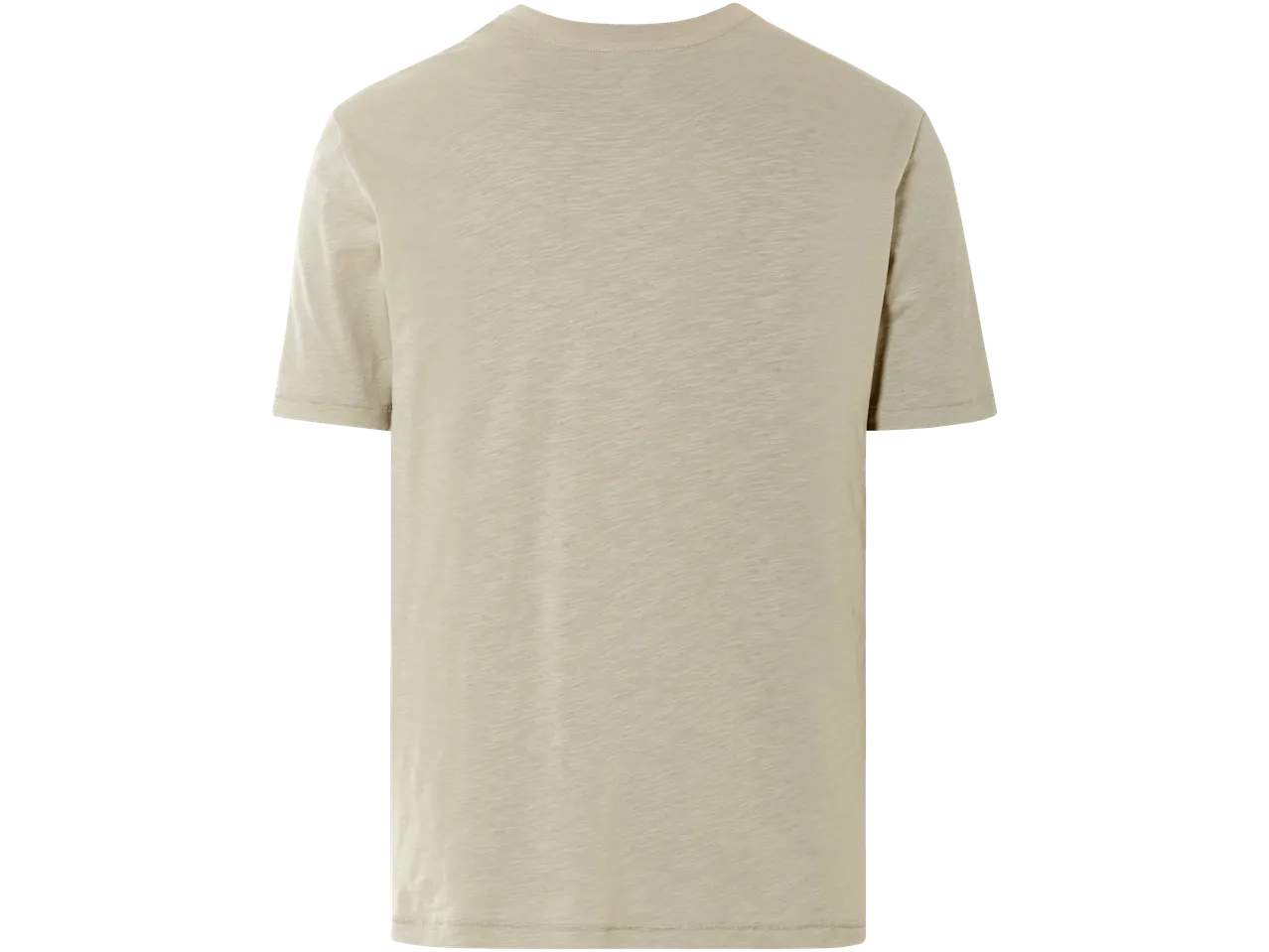 Tricou bej cu mâneci scurte.