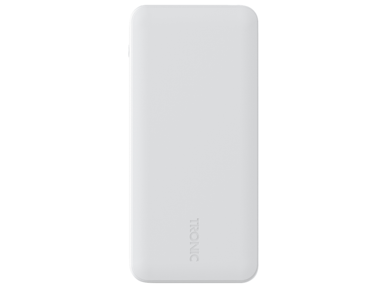 Бяла външна батерия с надпис TRONIC