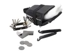 Crivit bike repair kit with multi-tool, patches, tire levers, and saddle bag.