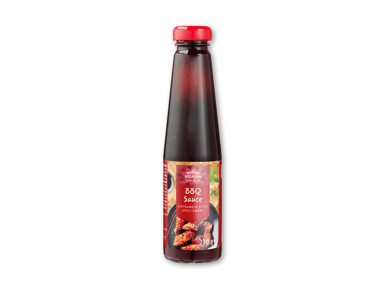 BBQ-sauce i vietnamesisk stil, krydret og sød, i en flaske.