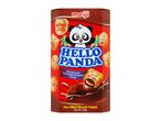 Red box of panda-shaped biscuits with chocolate filling, featuring a cartoon panda.
