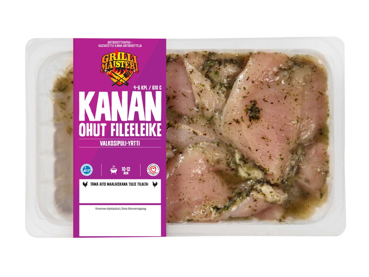 Kanan rintafileet marinoidussa muodossa.