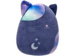 A dark blue Squishmallows plush toy shaped like a cat with galaxy-patterned ears and forehead.