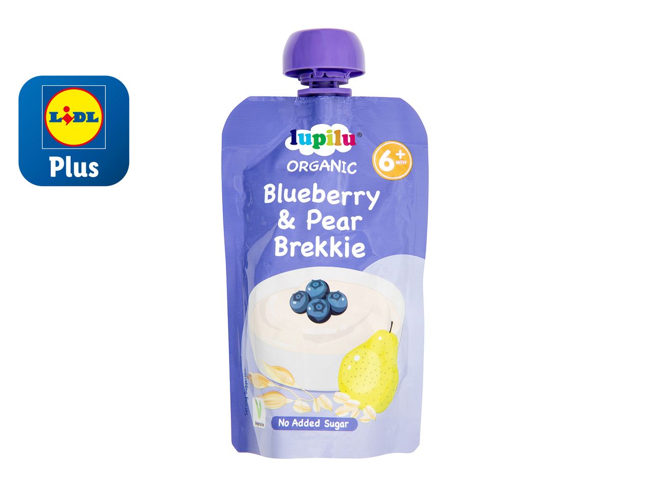 Go to full screen view: Lupilu Organic Blueberry & Pear Breakfast Pouches - Image 1