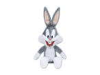 Ein Bugs Bunny Plüschtier auf schwarzem Hintergrund.