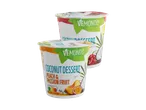 Dva kokosova deserta sa ukusom breskve i marakuje, sa Nutri-Score ocenom C.