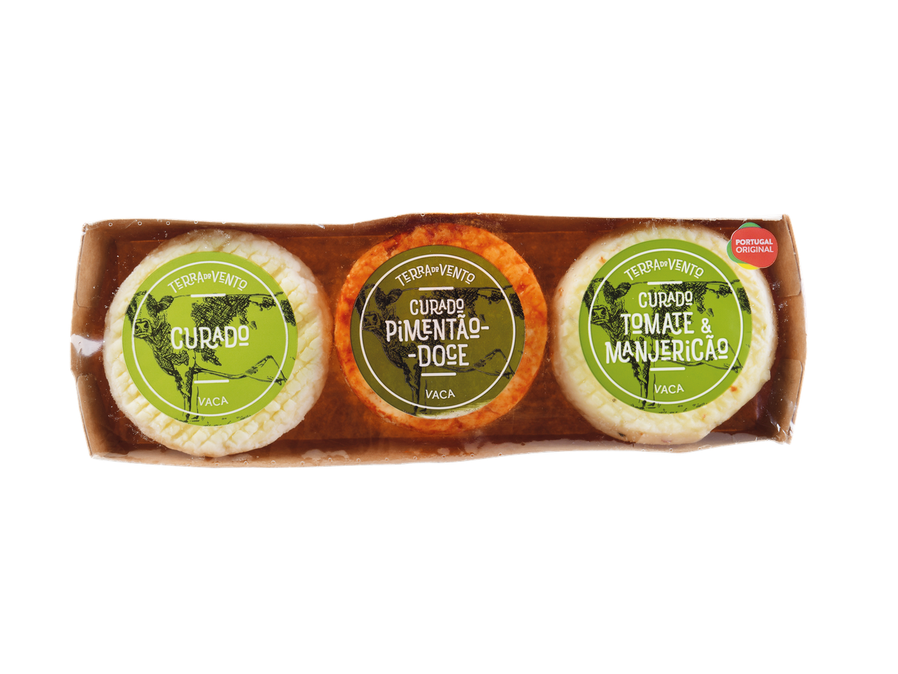 Milbona Cesto de 3 Queijos Variados: Curado, Pimentão-Doce e Tomate & Manjericão.