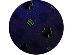Tappeto per bambini con decorazione globo luminoso con pianeti, stelle e UFO, perfetto per decorare una cameretta.