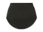 Schwarze, hochgeschnittene Damen-Unterhose aus nahtlosem Stoff.