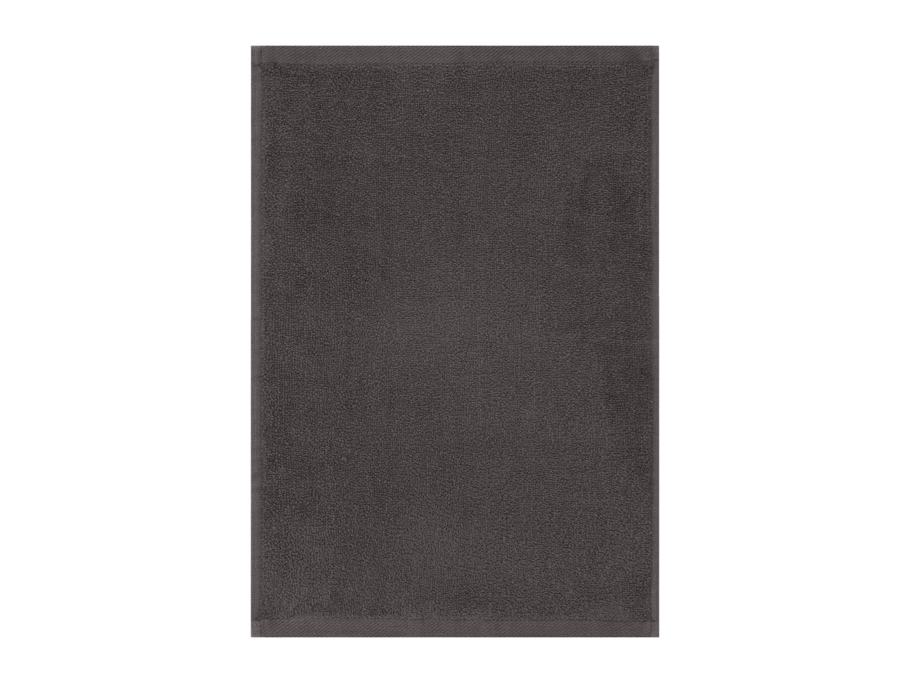 Dark grey rectangular hand towel with a textured surface