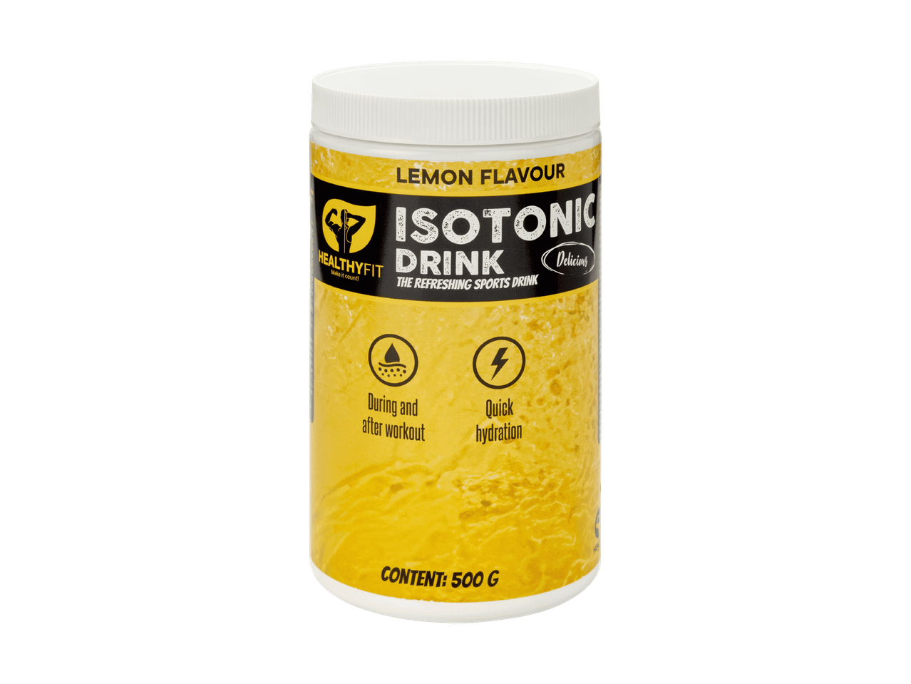 Boisson isotonique au citron pour l'hydratation pendant et après l'entraînement, 500g.