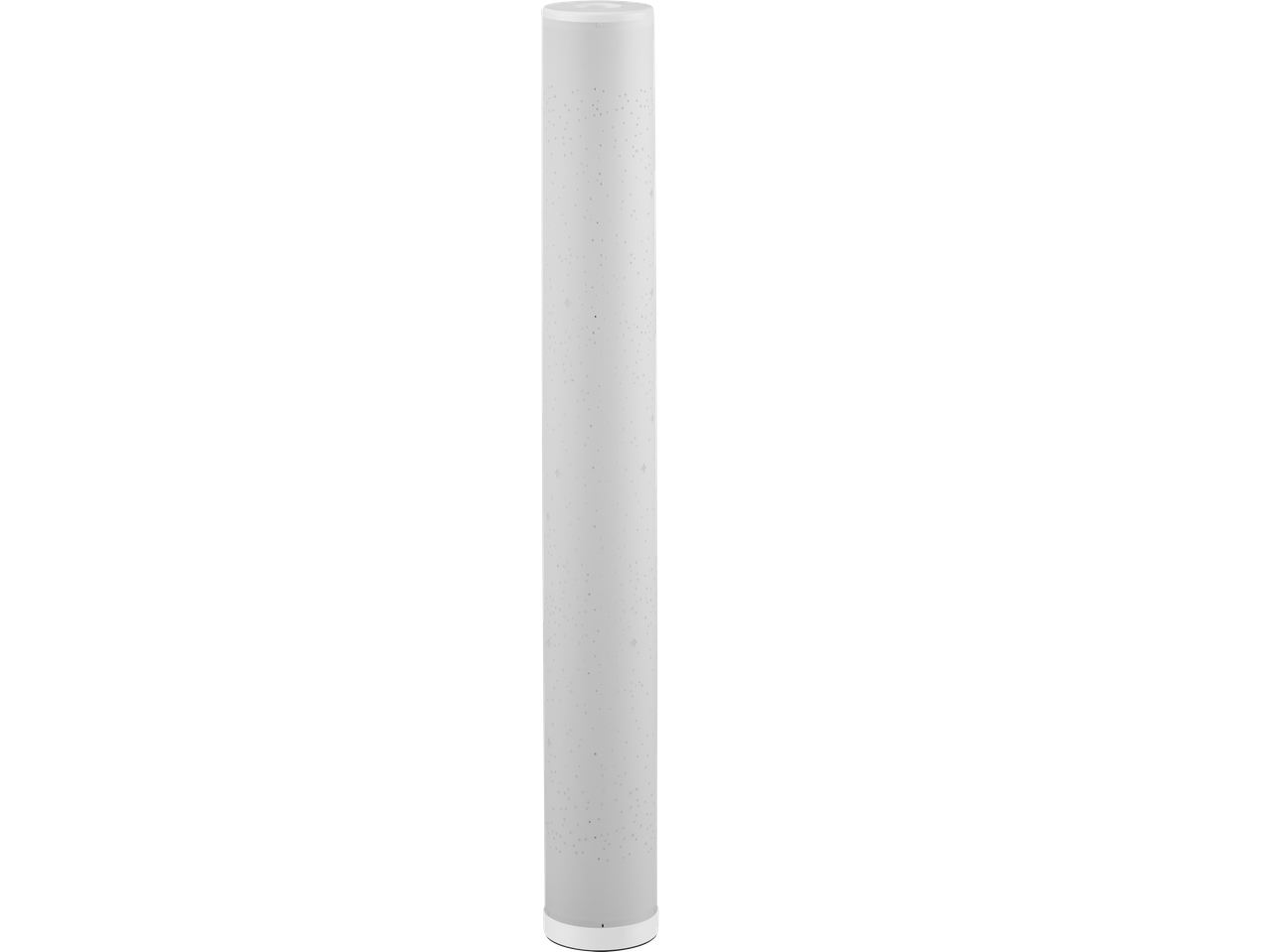 Livarno LED lempa, balta, cilindrinė lempa su mažais šviesos taškais.