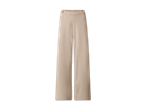 Beige weite Hose mit hohem Bund und Knopfverschluss