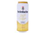 Lata de cerveja Perlenbacher Pils com o texto 'Ley de Pureza 1516'