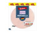 XXL Chicken & Turkey Mortadella, 250g, with nutritional information.