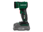 Lampă de lucru verde Parkside X20V Team cu baterie gri.