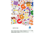 Crelando A4 Sketch Pad with 80 blank sheets, 80gsm, featuring colorful handprints.