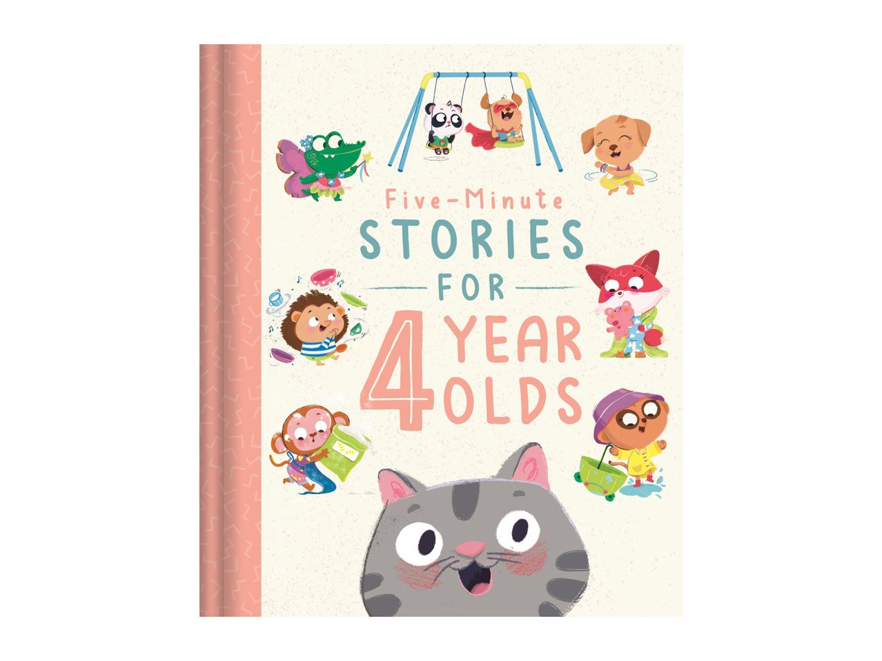 Children's book cover titled 'Five-Minute Stories for 4 Year Olds' with various cartoon animals.