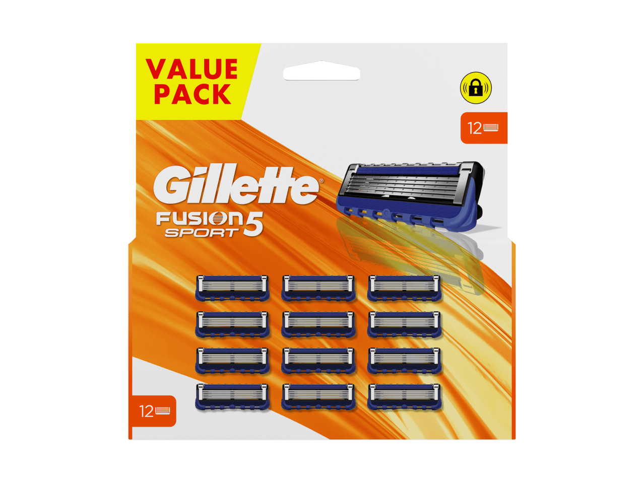 Gillette Fusion 5 Sport Rasierklingen-Nachfüllpackung im 12er-Vorteilspack