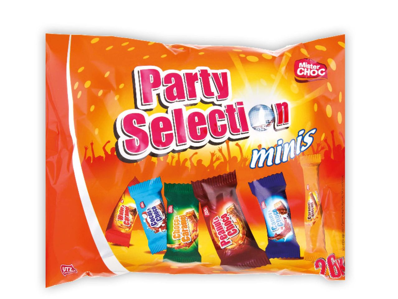 Mister Choc Party Selection minis: assorted chocolate bars.