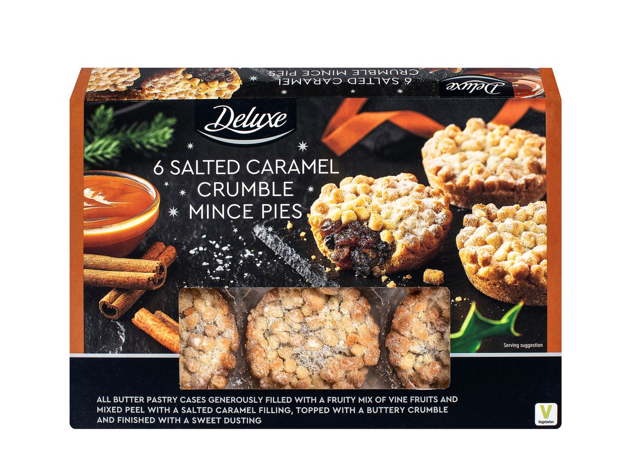 Go to full screen view: Deluxe Crumble Top Flavoured Mince Pies - Image 1