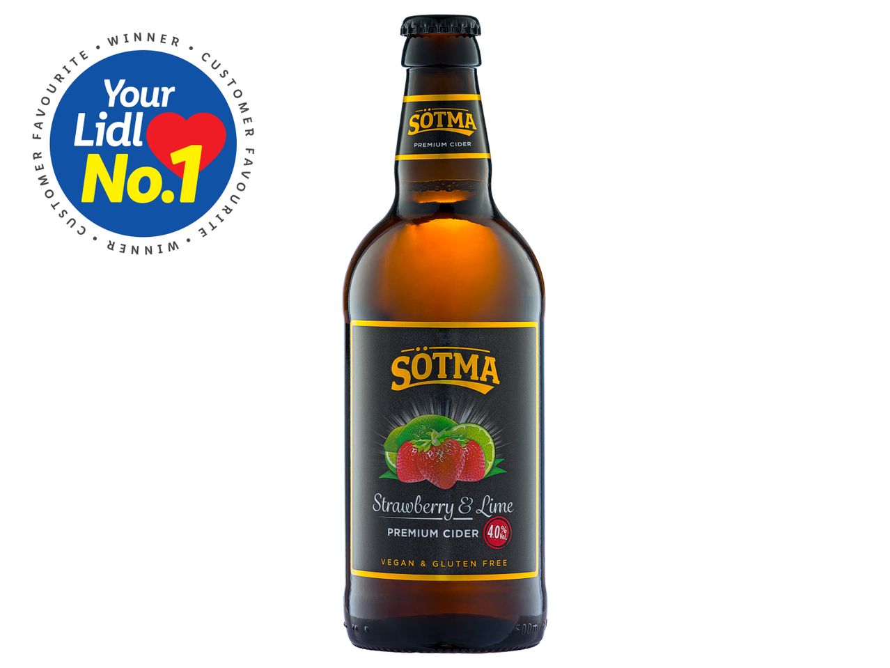 Go to full screen view: Sötma Strawberry & Lime Cider - Image 1