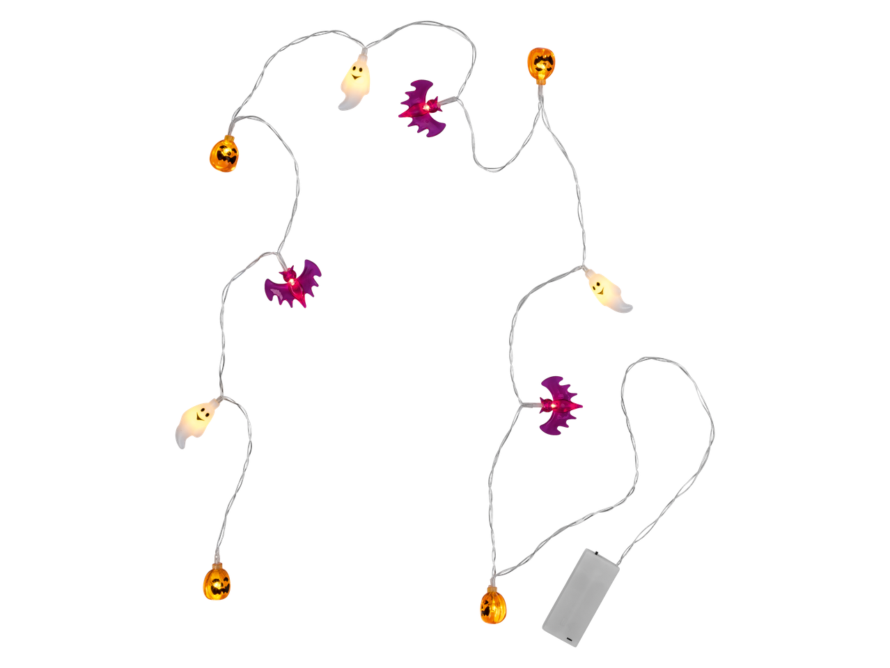 LIVARNO home 10 LED Halloween String Lights with pumpkins, ghosts, and bats