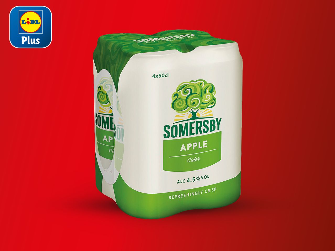 Pakiranje Somersby jabukovače u ponudi u trgovini Plus.