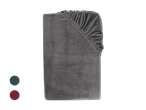 Graues Spannbettlaken aus Fleece mit Gummizug