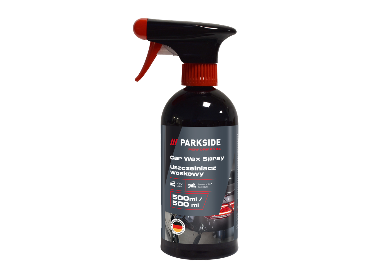 PARKSIDE PERFORMANCE automobilio vaško purškiklis, 500 ml, automobiliams ir motociklams.