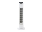 Valge TRONIC tornventilaator LED-ekraani ja ülemise juhtpaneeliga.