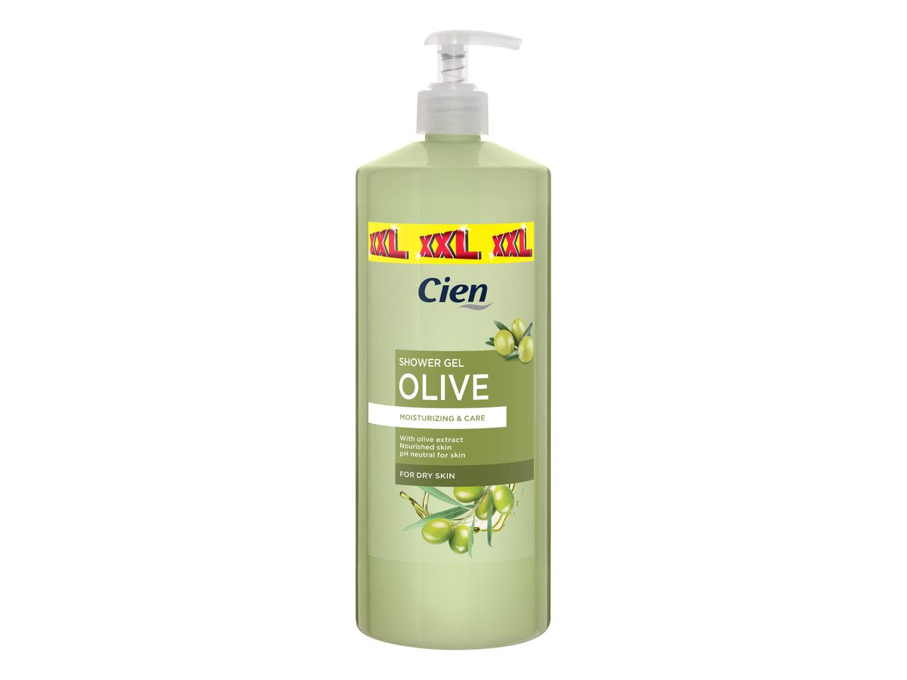 Gel douche Cien Olive XXL pour peaux sèches.