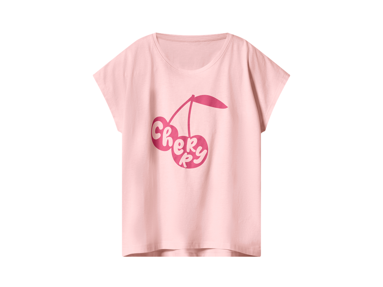 Roze kratka pidžama Esmara Kids za devojčice sa printom 'Cherry'