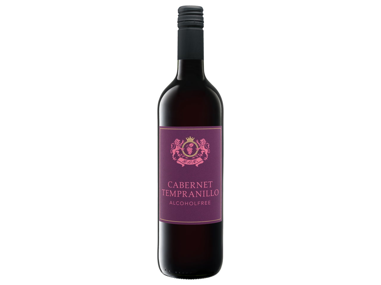 Fles alcoholvrije Cabernet Tempranillo wijn.
