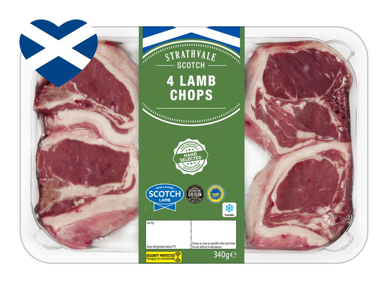 Four Strathvale Scotch lamb chops.