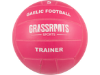 Pink Gaelic Football size 5, with 'GRASSROOTS SPORTS' and 'TRAINER' text