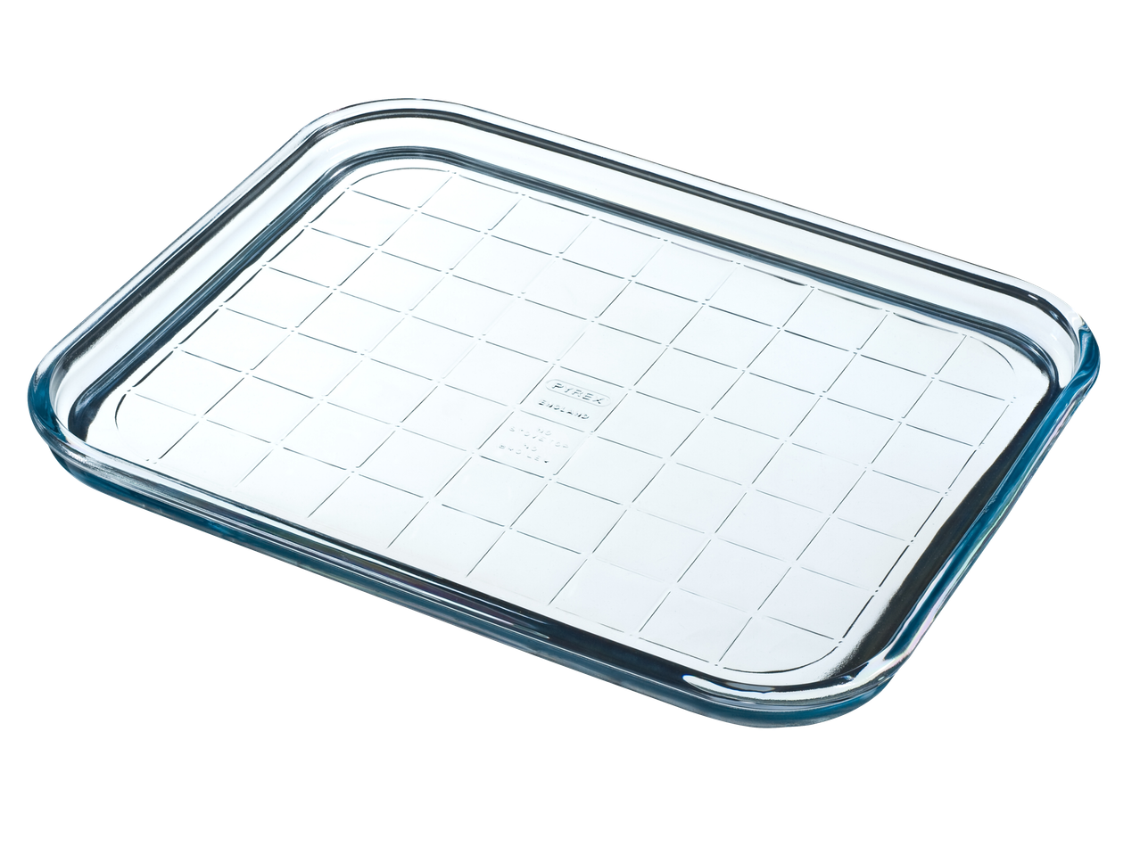 Pyrex® Daily stikla cepamtrauks ar režģa rakstu.