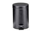 A black cylindrical pedal bin with a matte finish and a subtle brand logo.