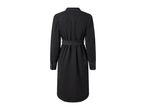 Black denim shirt dress with a belt, viewed from the back