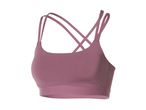 Pink sports bra with criss-cross straps