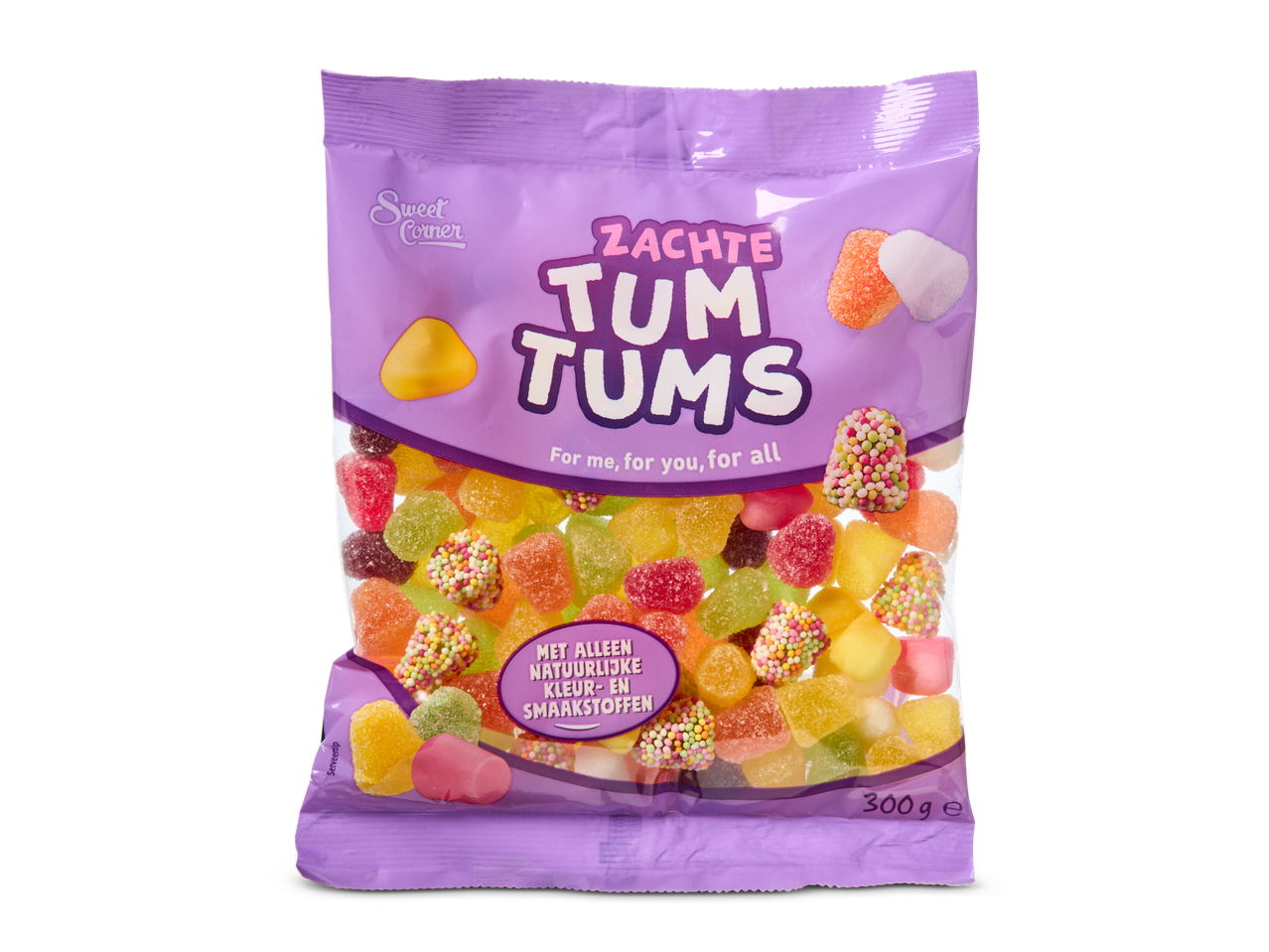 Sweet Corner snoep: gemengde gummy's en marshmallows.